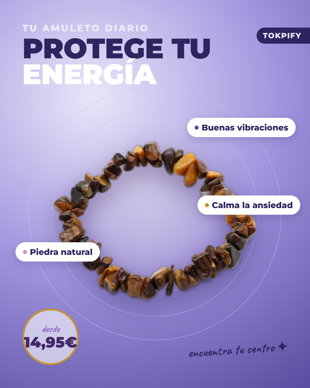 Pulsera de piedras naturales protege tu energía