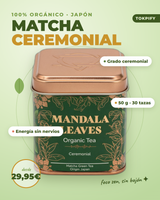 Lata de matcha ceremonial orgánico Mandala Leaves