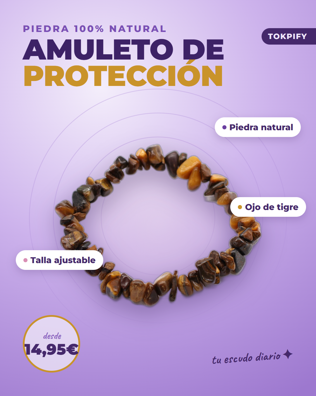 Pulsera de protección ojo de tigre amuleto