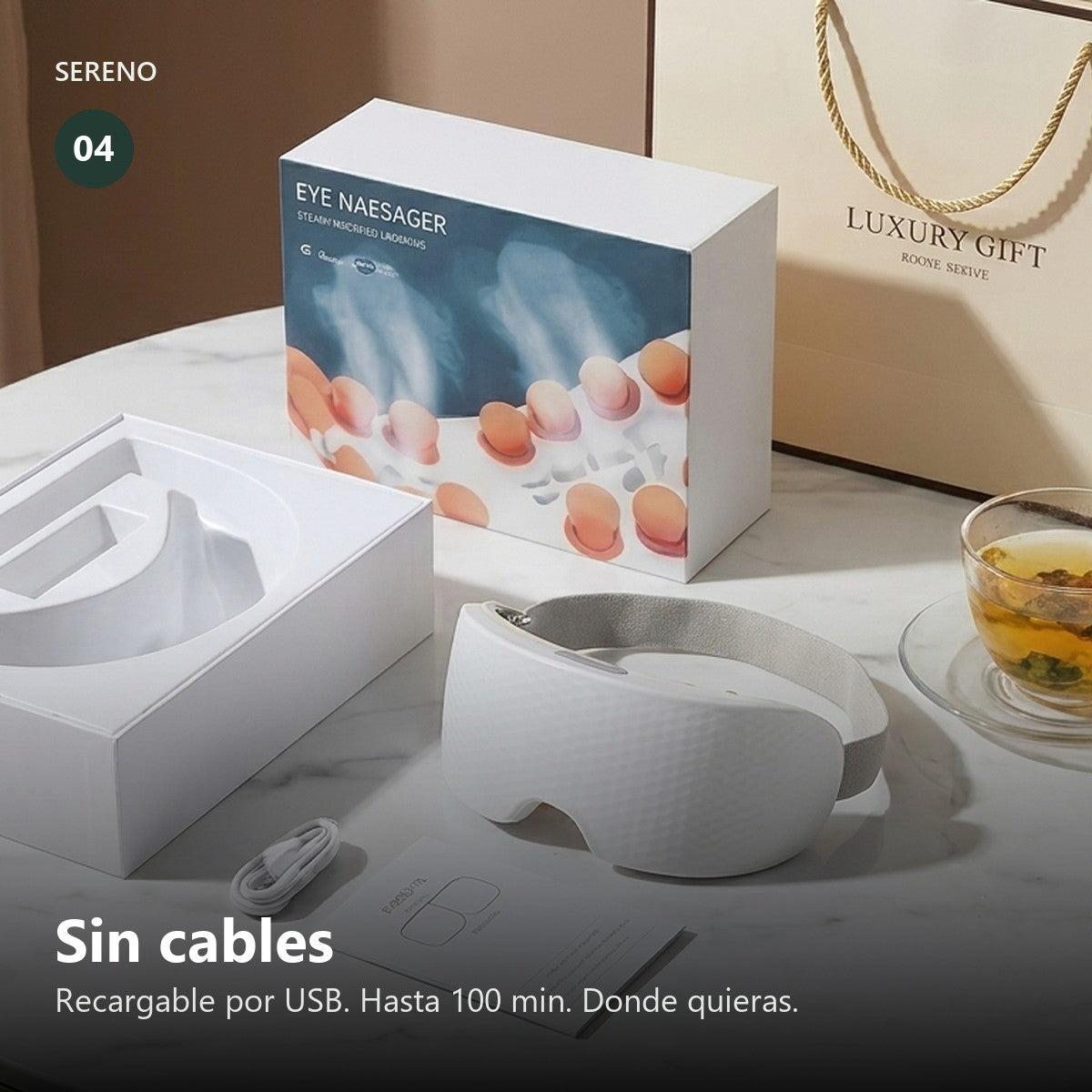 Sin cables: recargable por USB, hasta 100 minutos, donde quieras